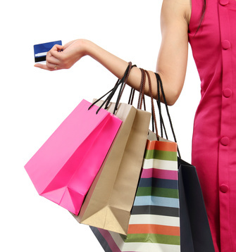 Mit Prepaid Kreditkarten der Schuldenfalle entgehen - Kreditkarte, Einkauf, Taschen, pink, .